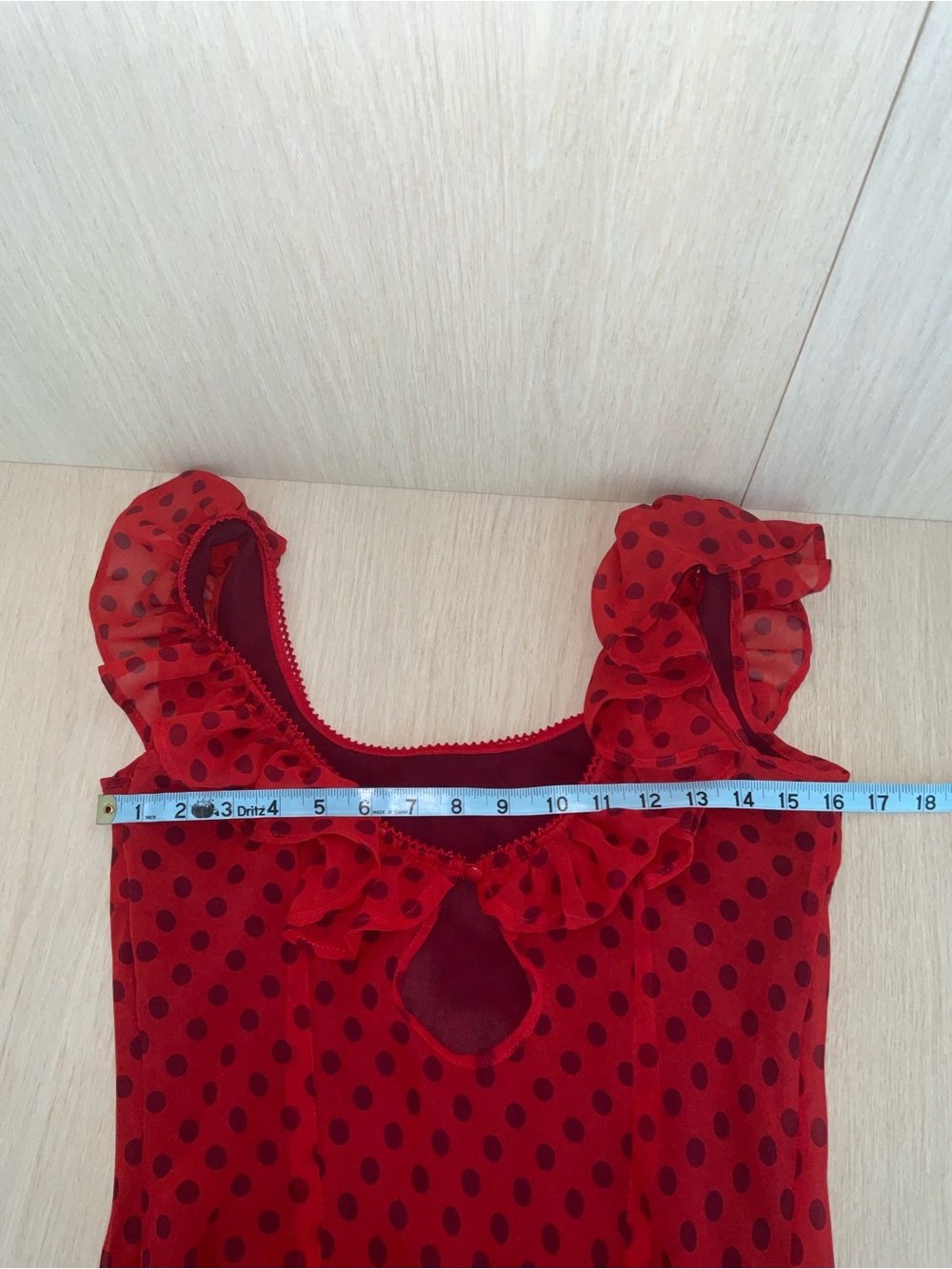 Lisa Says Gah Dahlia Red Ruffle-Trim Midi Dress - Picture 11 of 12
